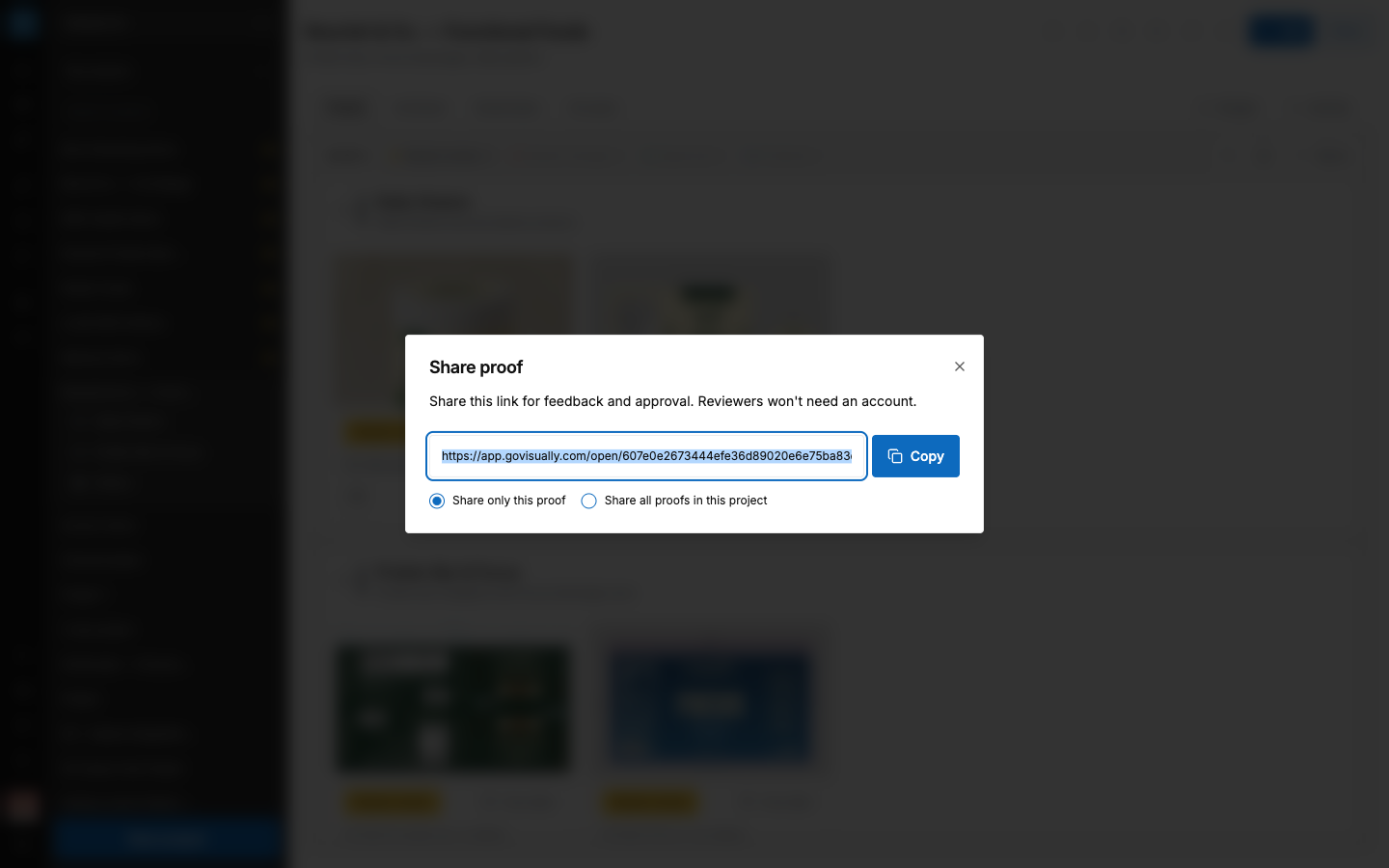 SCREENSHOT: The "Share proof" window with the two scope options